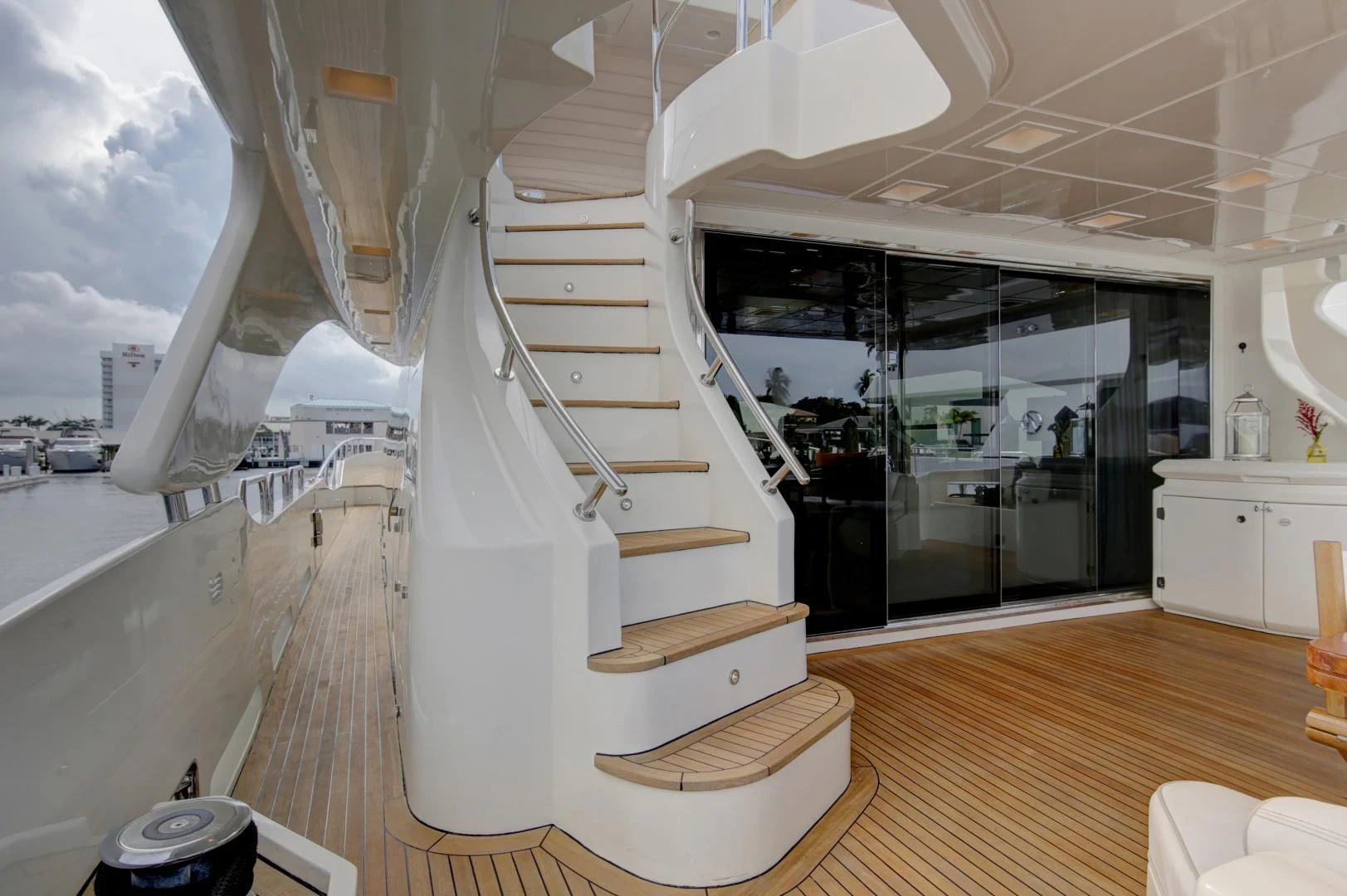 a staircase in a room aboard SORRIDENTE Yacht for Sale
