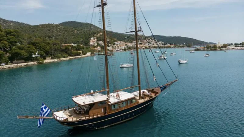 a boat on the water aboard BLUE DREAM Yacht for Sale