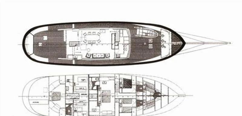 diagram, engineering drawing aboard BLUE DREAM Yacht for Sale