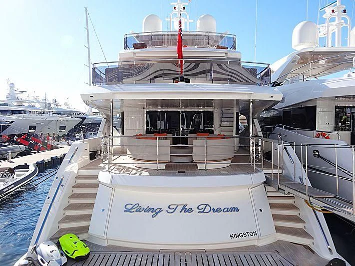 a boat on the water aboard LIVING THE DREAM Yacht for Sale