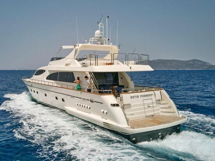 a boat on the water aboard ESTIA POSEIDON Yacht for Charter