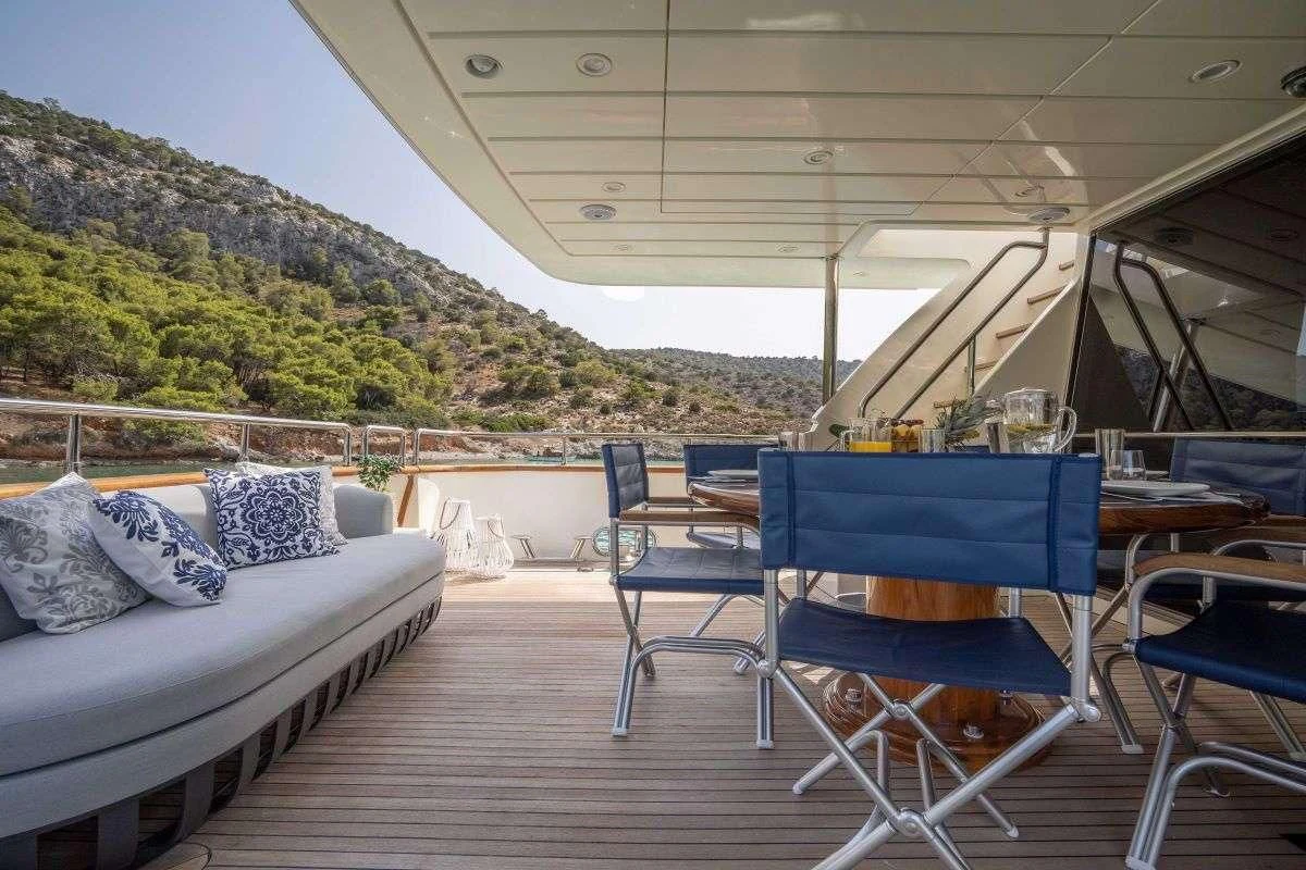 a boat on a deck aboard ESTIA POSEIDON Yacht for Charter
