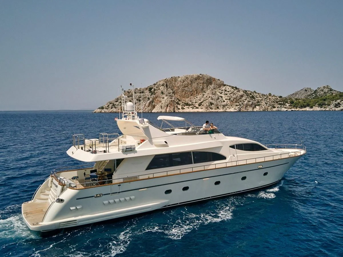 a boat on the water aboard ESTIA POSEIDON Yacht for Charter