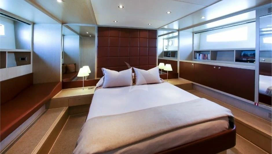 a bed in a room aboard UNNAMED Yacht for Sale