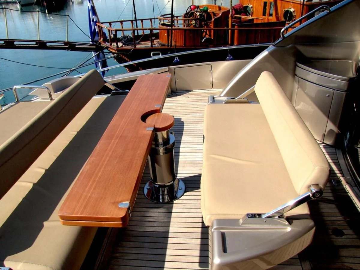 a boat on a deck aboard UNNAMED Yacht for Sale