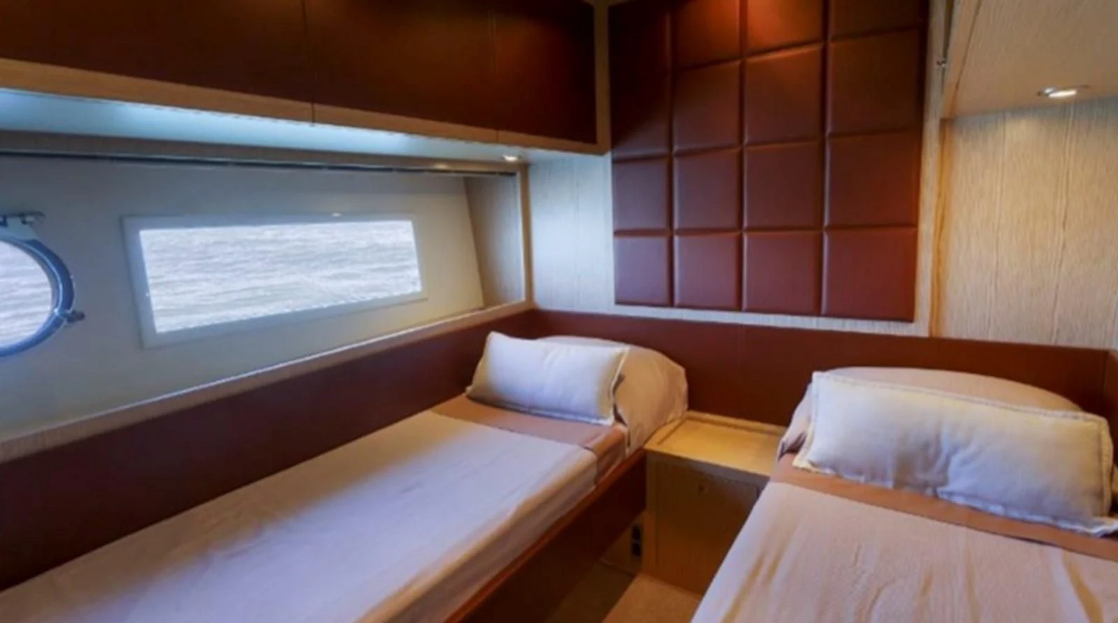 a room with two beds aboard UNNAMED Yacht for Sale
