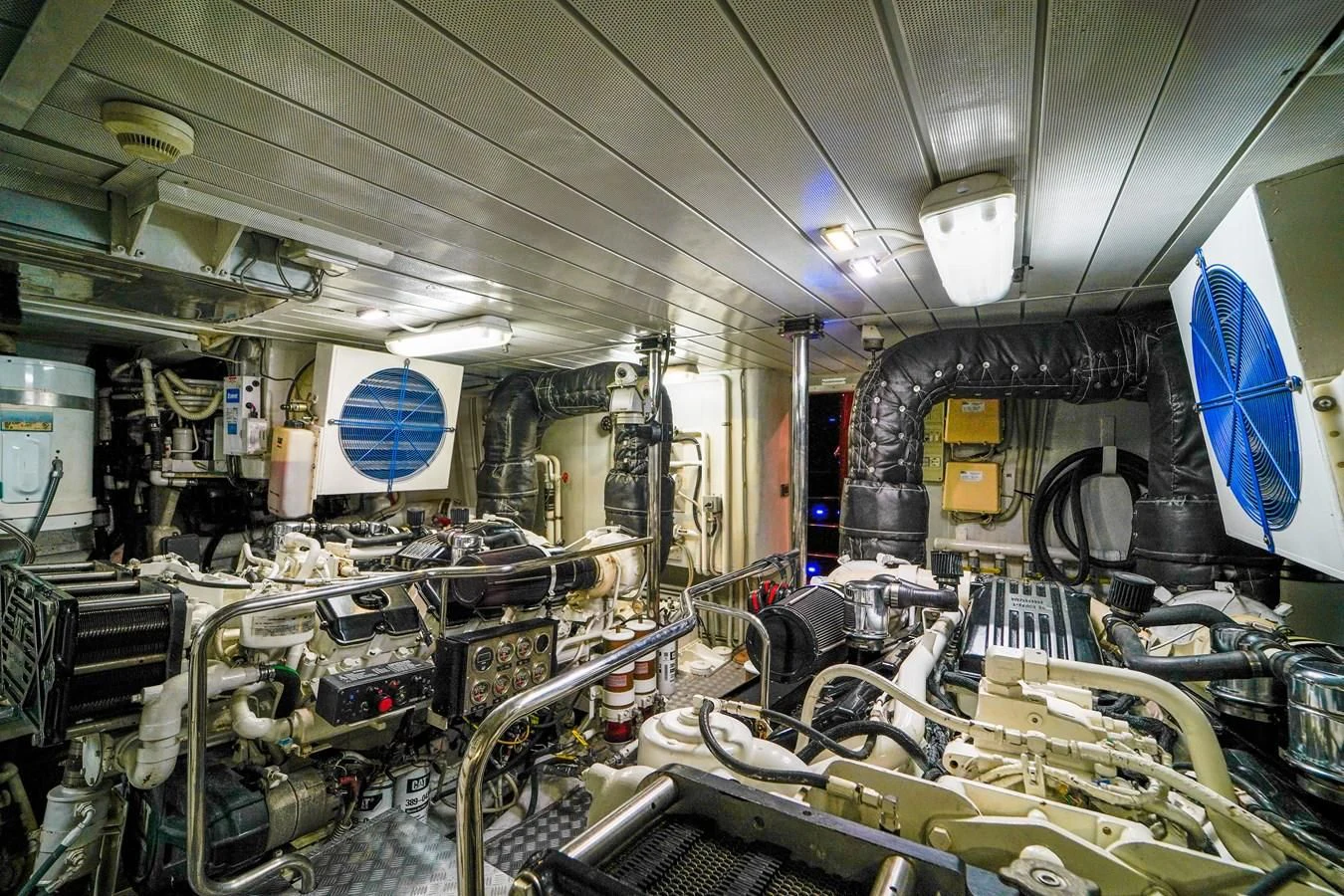 a room full of machinery aboard AZIMUT 80 2003 Yacht for Sale