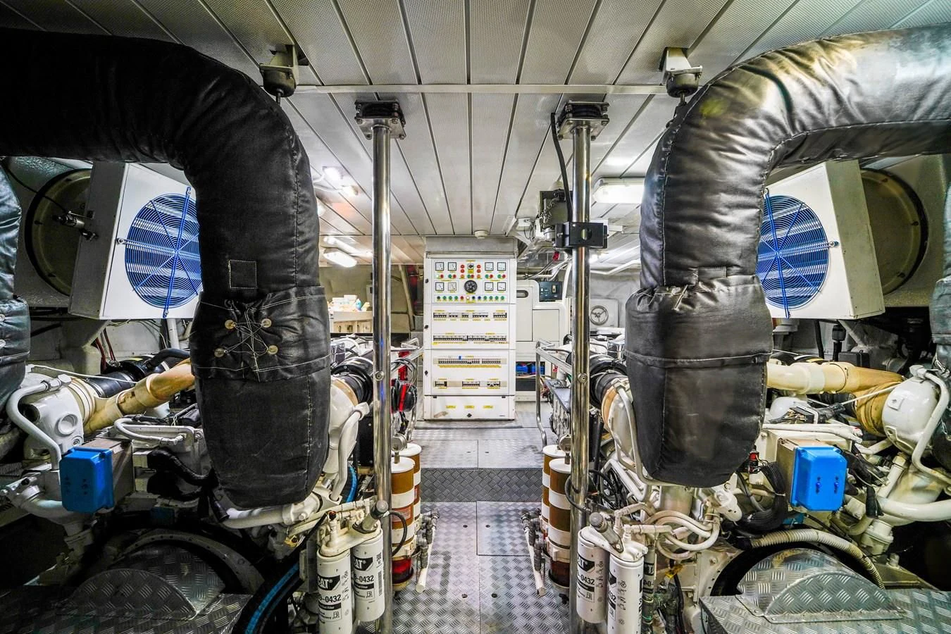 a person working on a machine aboard AZIMUT 80 2003 Yacht for Sale