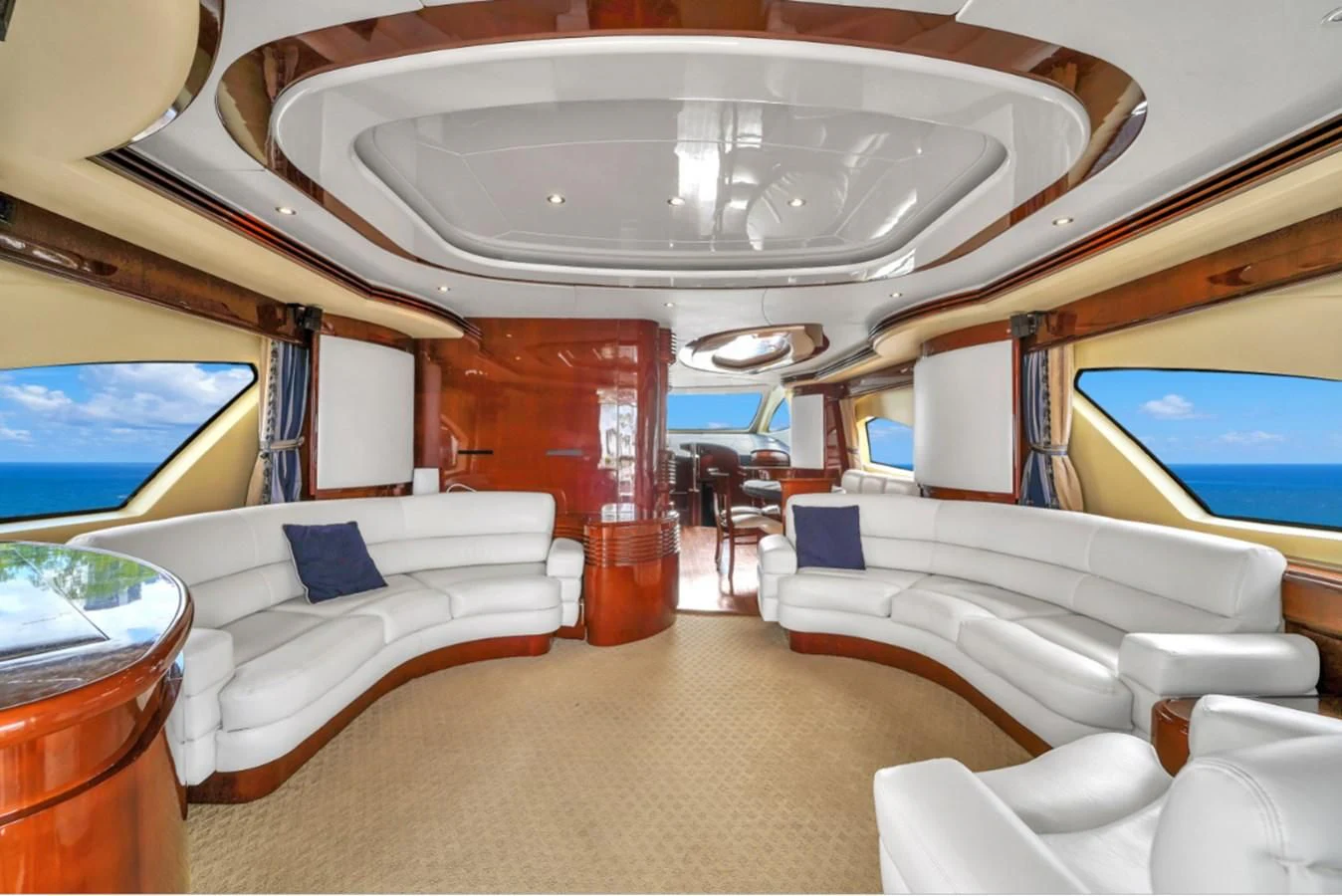 inside of a boat aboard AZIMUT 80 2003 Yacht for Sale