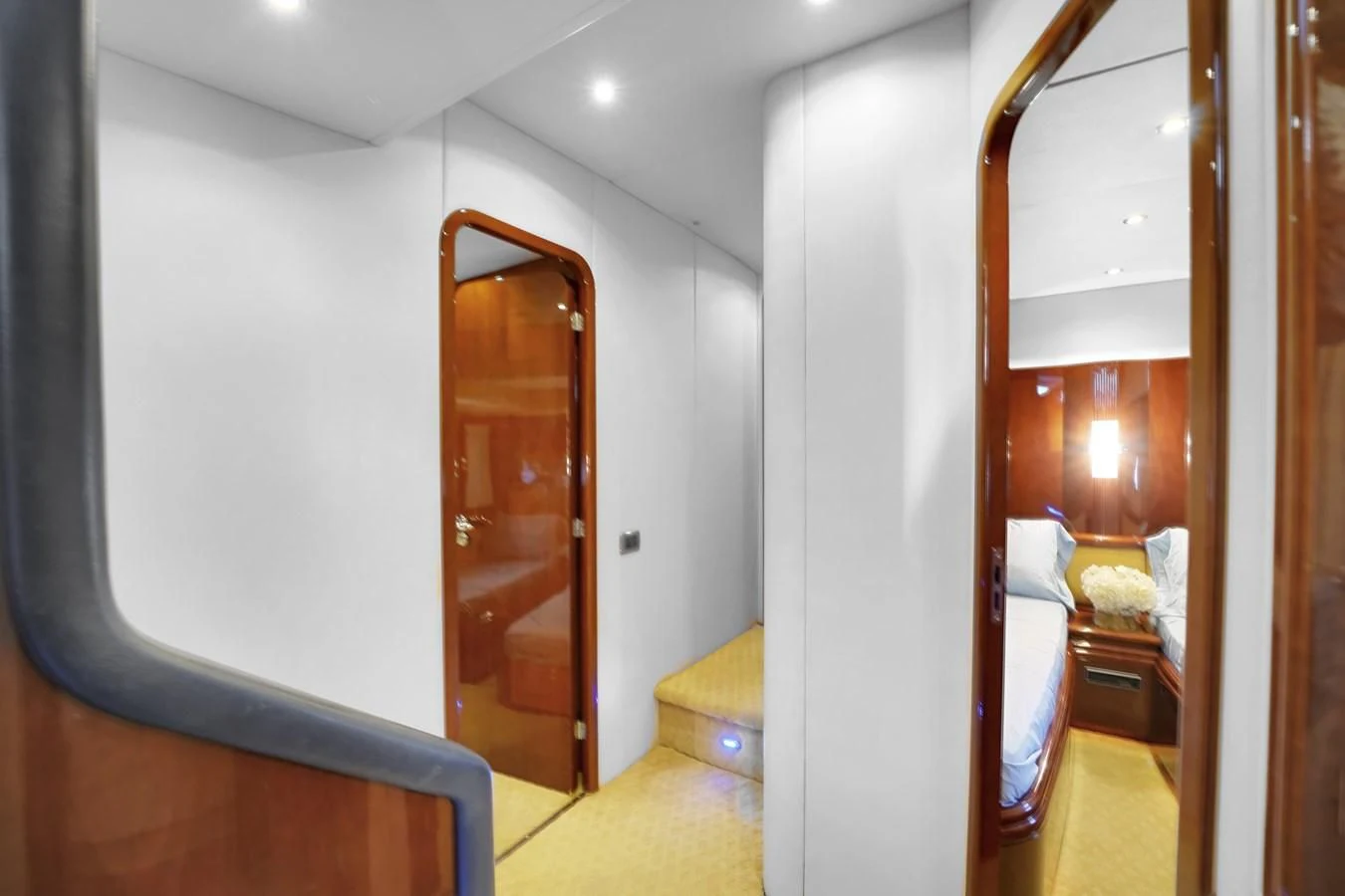 a room with a bed and a closet aboard AZIMUT 80 2003 Yacht for Sale
