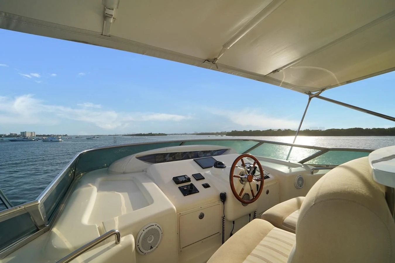 the inside of a boat aboard AZIMUT 80 2003 Yacht for Sale