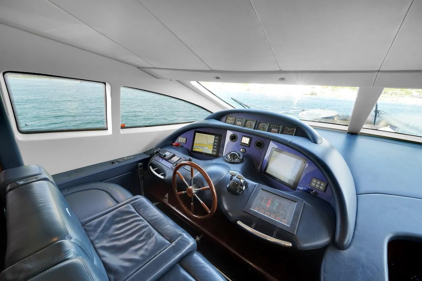 inside of a car aboard AZIMUT 80 2003 Yacht for Sale