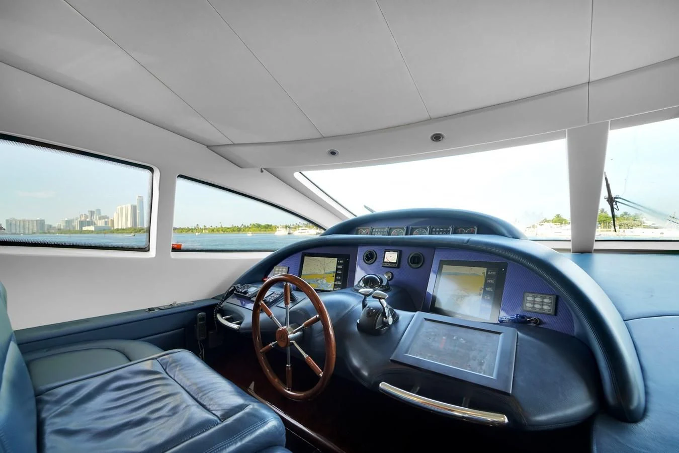 the inside of a car aboard AZIMUT 80 2003 Yacht for Sale
