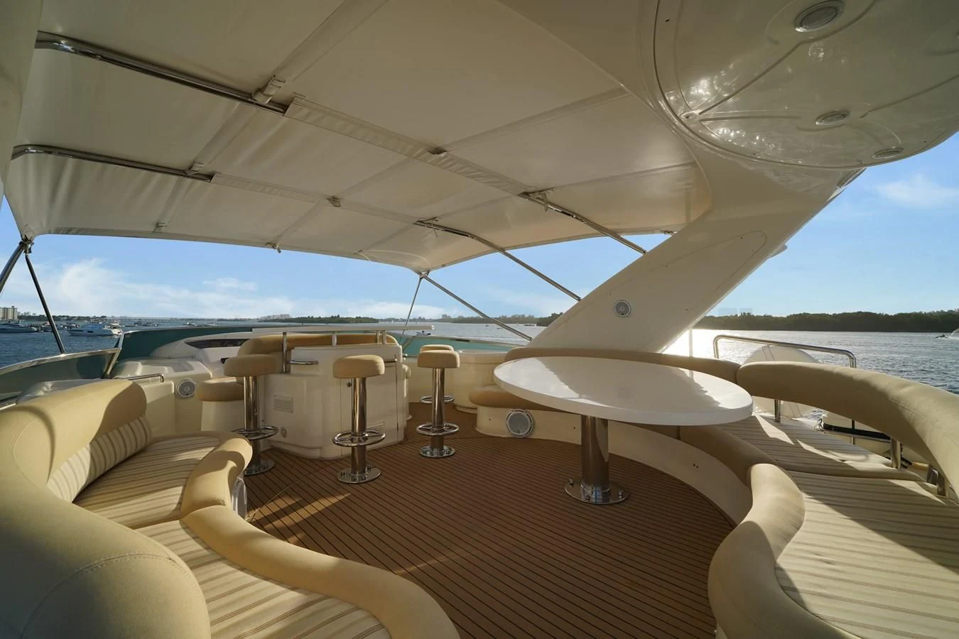 inside of a boat aboard AZIMUT 80 2003 Yacht for Sale