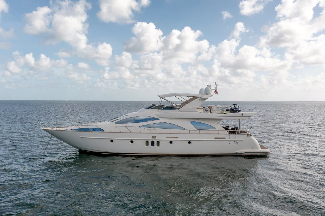 a white yacht in the water aboard AZIMUT 80 2003 Yacht for Sale