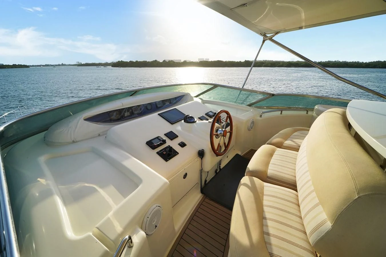 the inside of a boat aboard AZIMUT 80 2003 Yacht for Sale
