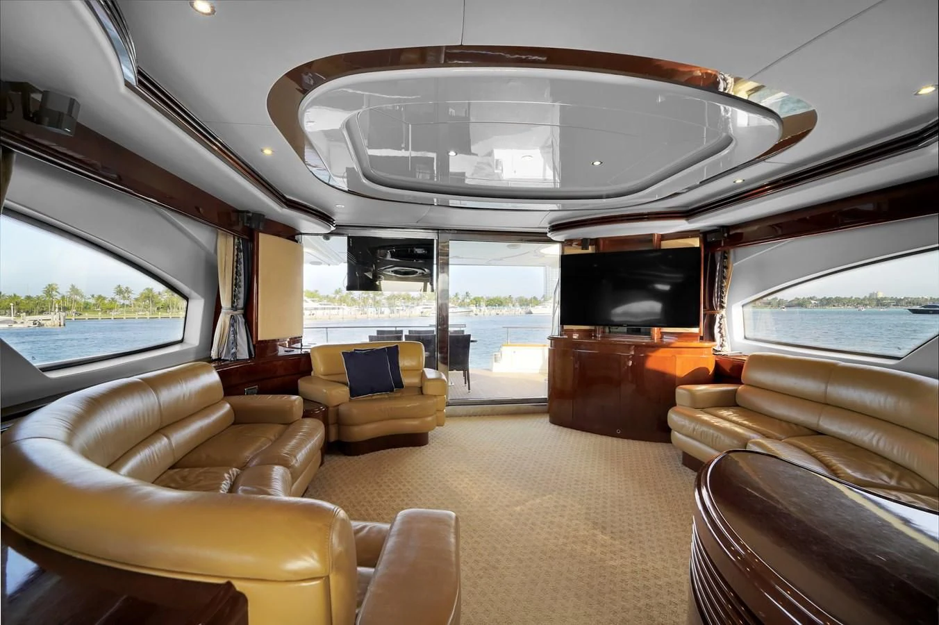 inside of a car aboard AZIMUT 80 2003 Yacht for Sale