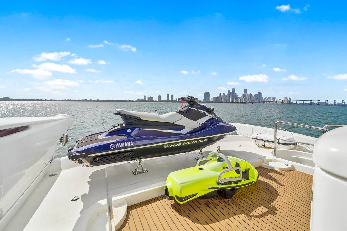 a boat on a deck aboard AZIMUT 80 2003 Yacht for Sale