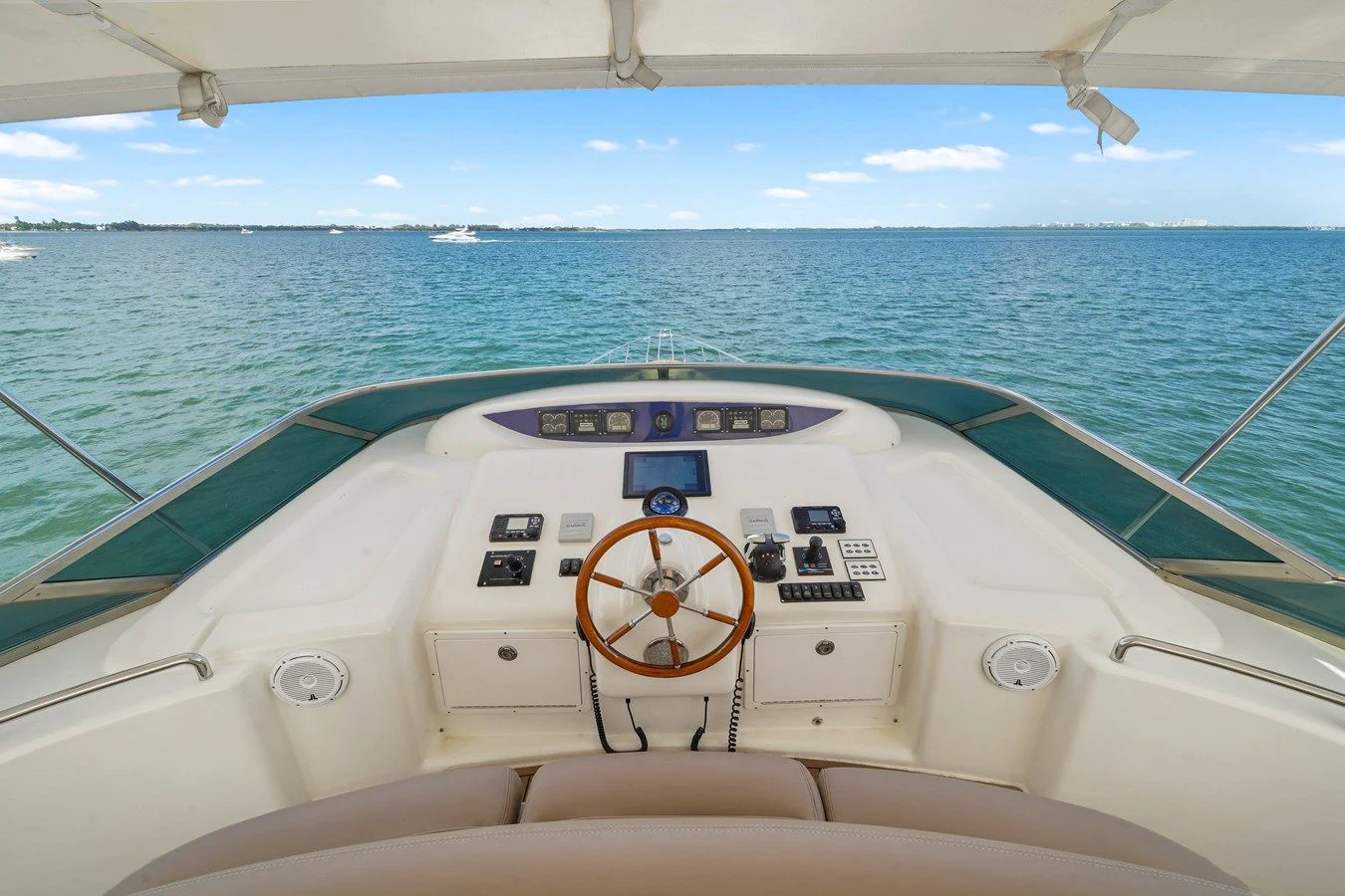 the front of a boat aboard AZIMUT 80 2003 Yacht for Sale