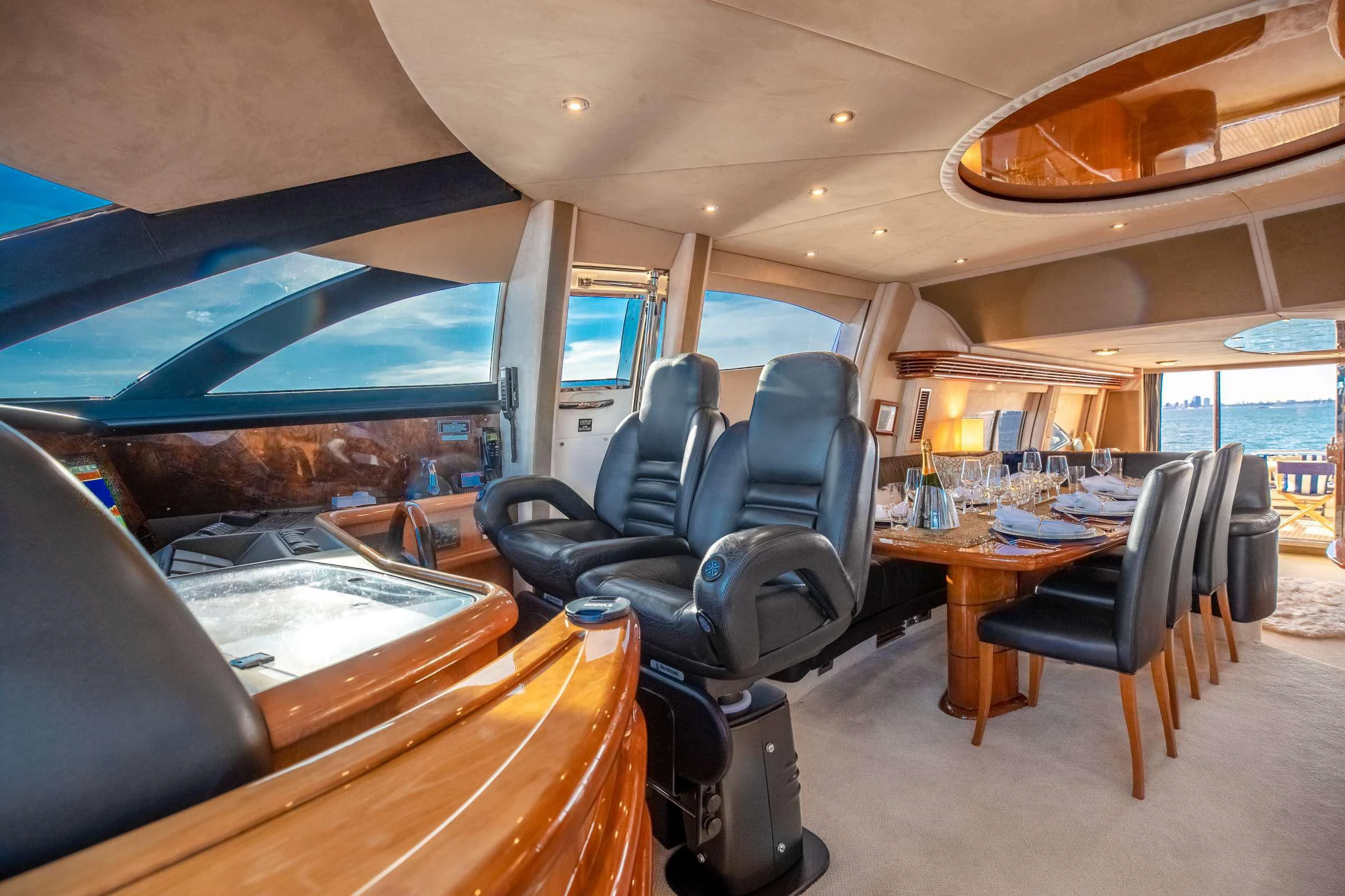 inside of a car aboard LEOLENA Yacht for Sale