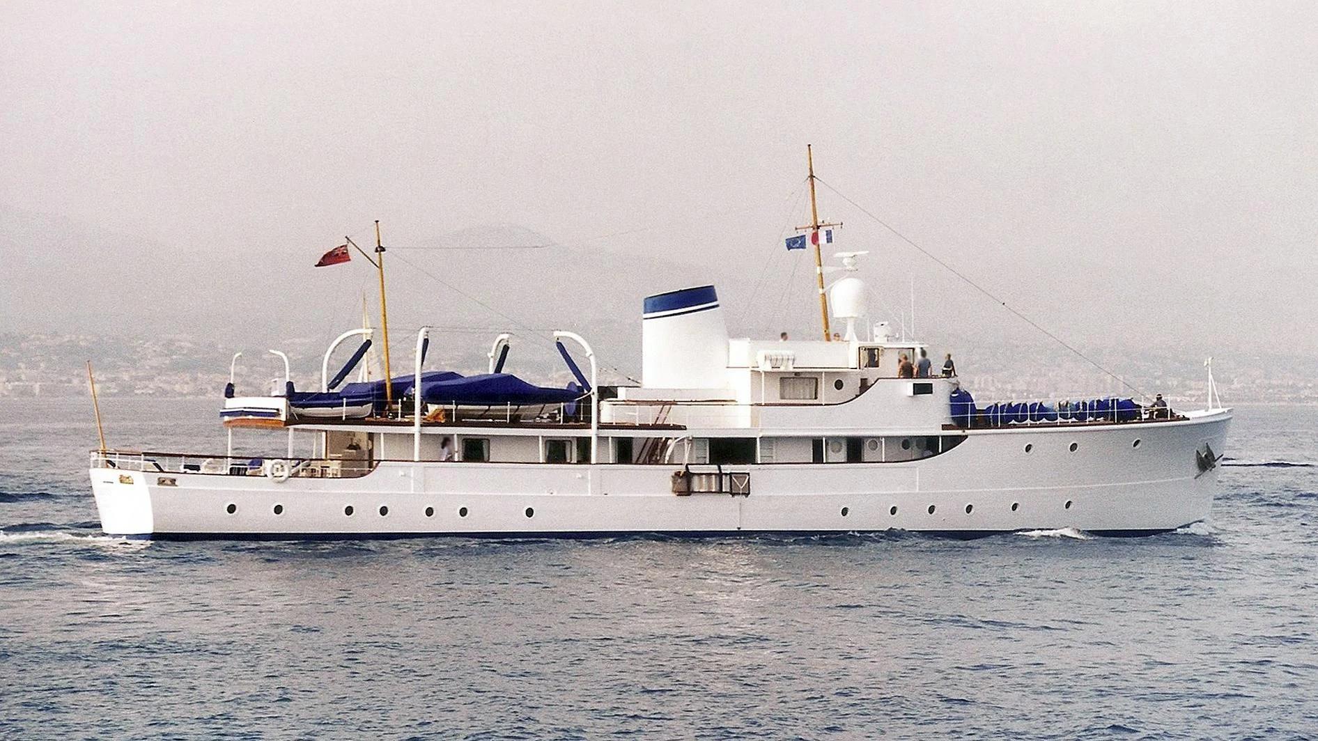 a large white boat in the water aboard CALISTO Yacht for Sale