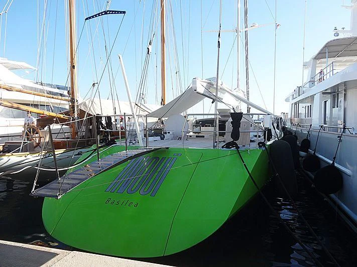 a boat docked in a harbor aboard INOUI Yacht for Sale