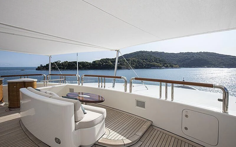 a boat on the water aboard FIREBIRD Yacht for Charter
