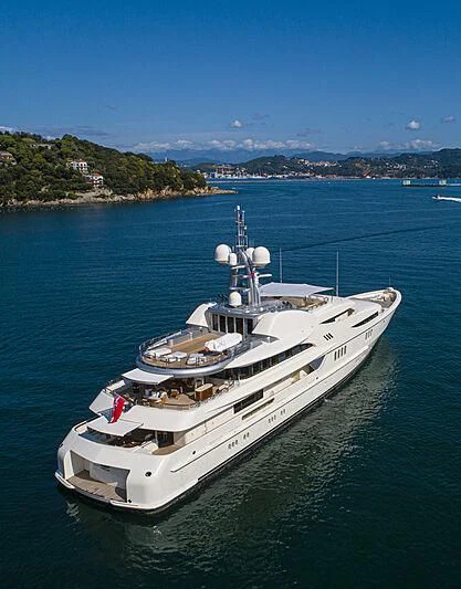 a boat in the water aboard FIREBIRD Yacht for Charter