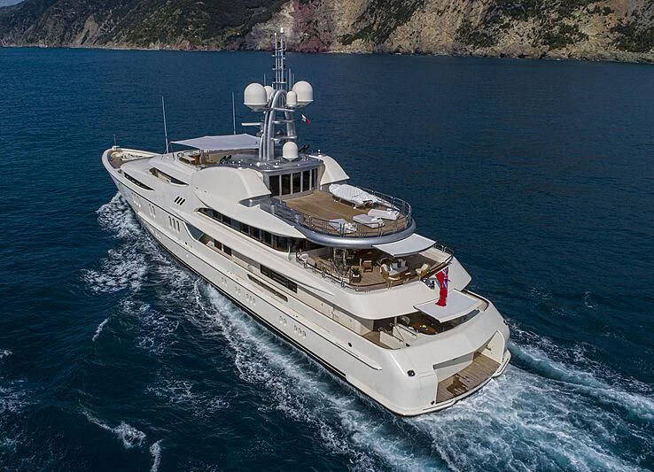 a ship sailing on the sea aboard FIREBIRD Yacht for Charter