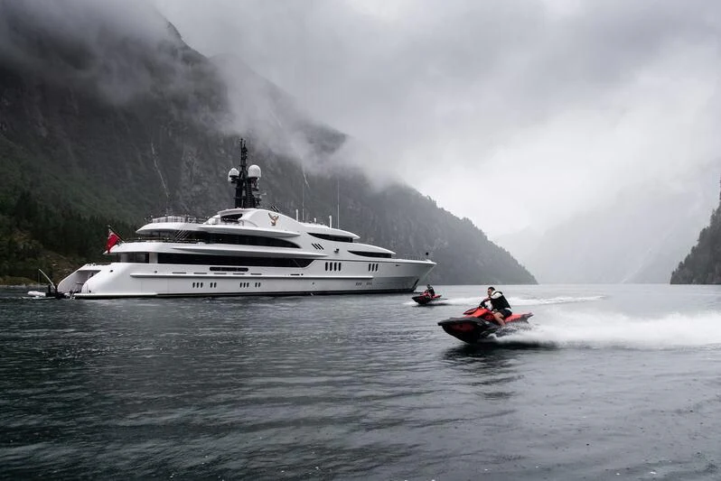 a boat on the water aboard FIREBIRD Yacht for Charter