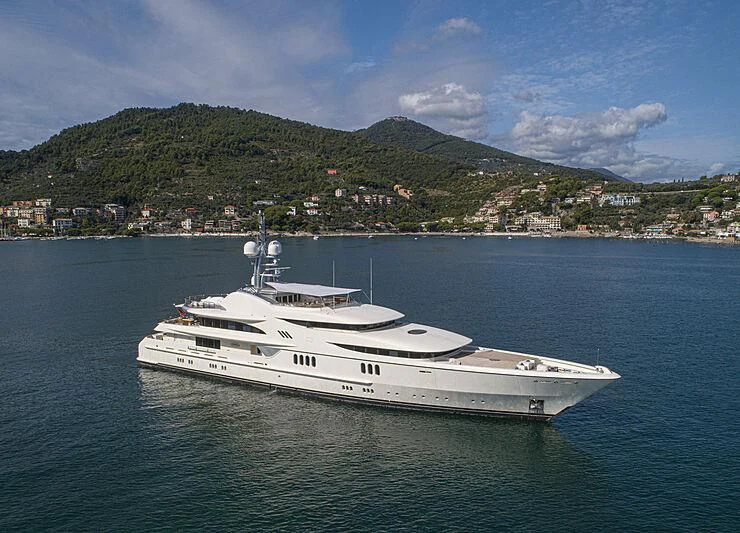 a ship in the water aboard FIREBIRD Yacht for Charter