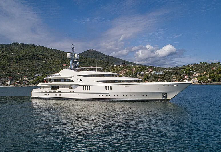 a white yacht in the water aboard FIREBIRD Yacht for Charter