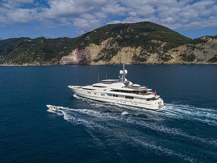 a boat on the water aboard FIREBIRD Yacht for Charter