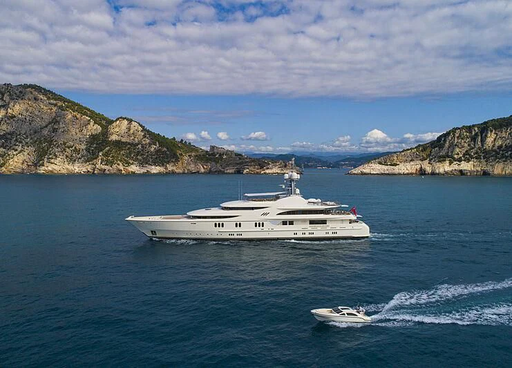 a boat on the water aboard FIREBIRD Yacht for Charter