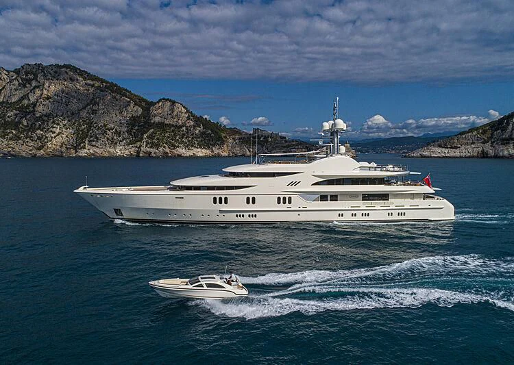 a boat on the water aboard FIREBIRD Yacht for Charter