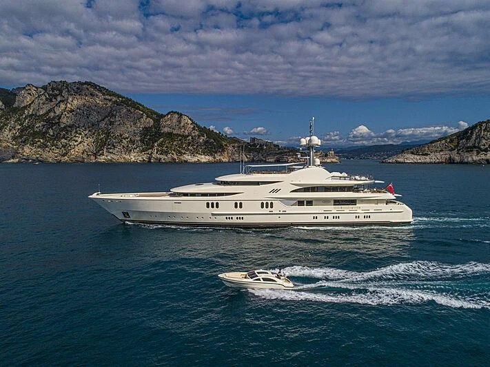 a boat on the water aboard FIREBIRD Yacht for Charter