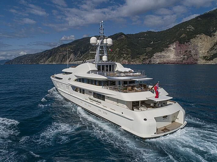 a boat on the water aboard FIREBIRD Yacht for Charter