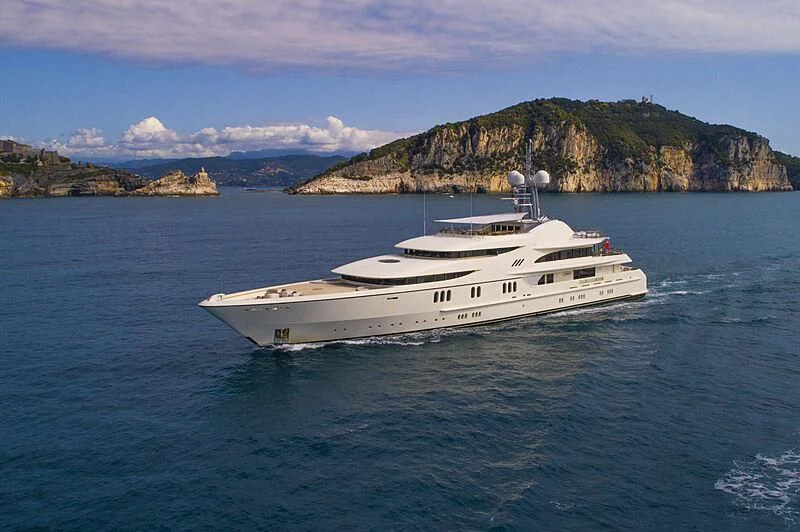 a white yacht in the water aboard FIREBIRD Yacht for Charter