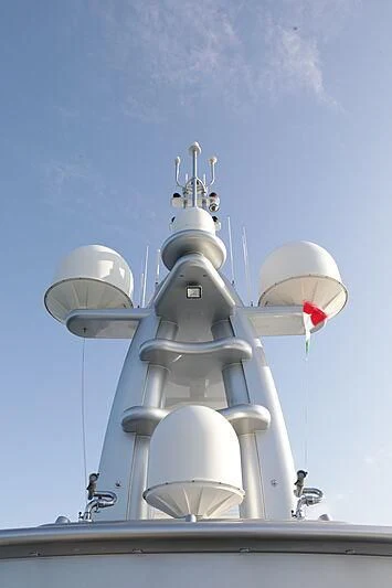 a large metal tower aboard FIREBIRD Yacht for Charter