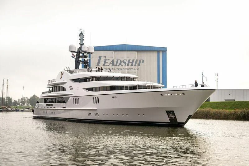 a large white ship aboard FIREBIRD Yacht for Charter