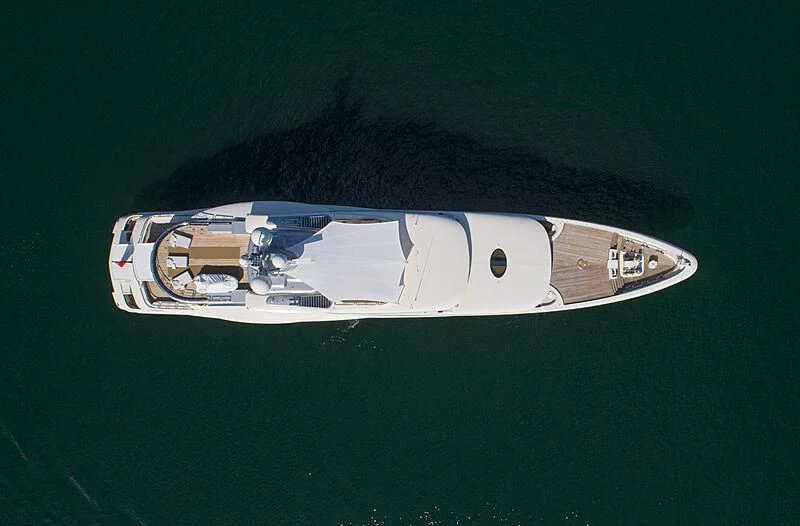a space ship on a green surface aboard FIREBIRD Yacht for Charter