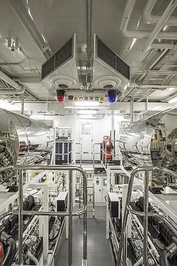 a room with machinery aboard FIREBIRD Yacht for Charter