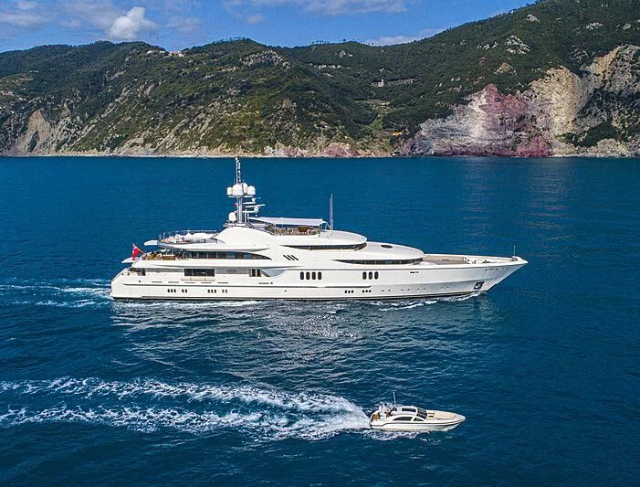 a boat in the water aboard FIREBIRD Yacht for Charter