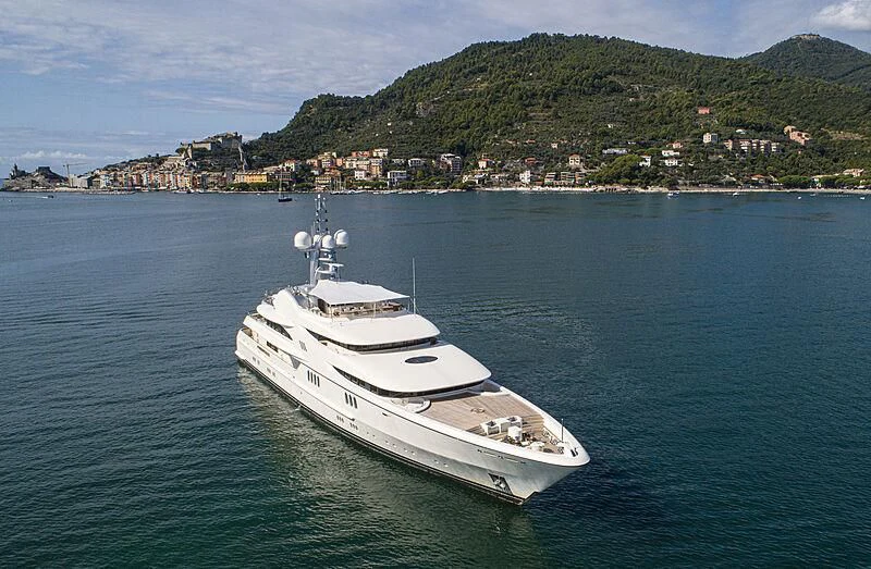 a white boat in the water aboard FIREBIRD Yacht for Charter