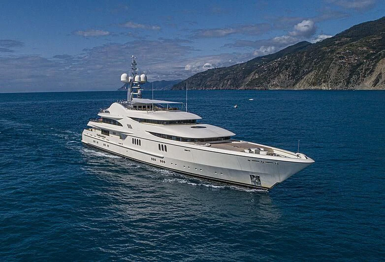 a white yacht in the water aboard FIREBIRD Yacht for Charter
