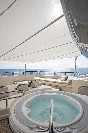 a pool on a boat aboard FIREBIRD Yacht for Charter