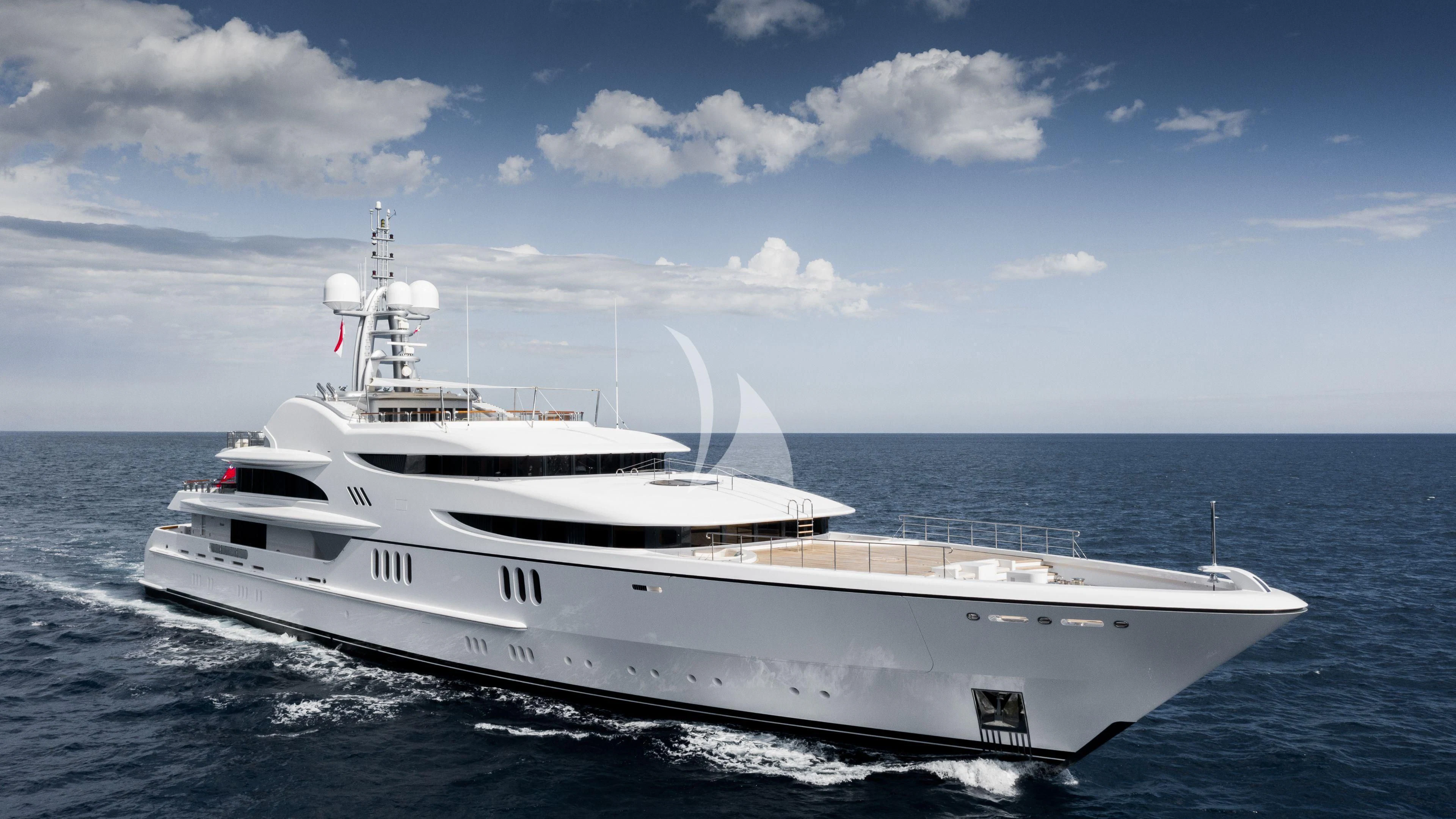 a white yacht on the water aboard FIREBIRD Yacht for Charter