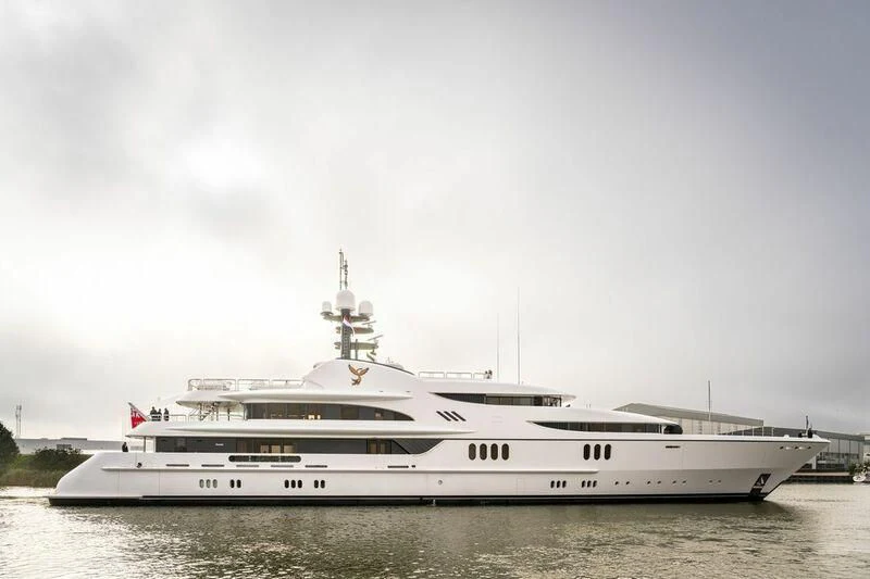 a white yacht in the water aboard FIREBIRD Yacht for Charter