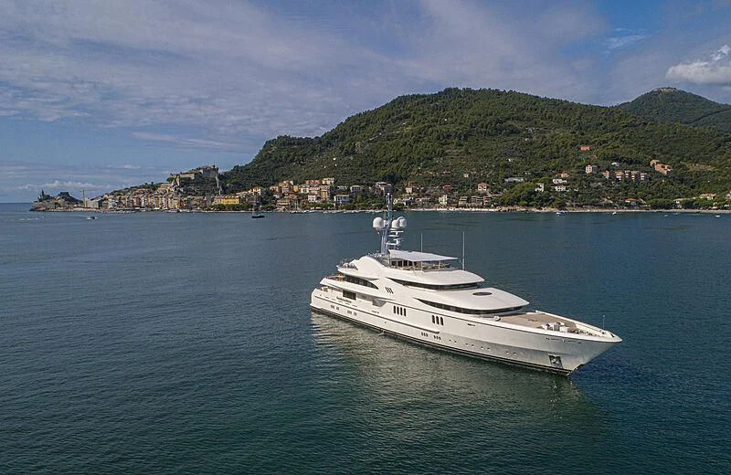 a white boat in the water aboard FIREBIRD Yacht for Charter