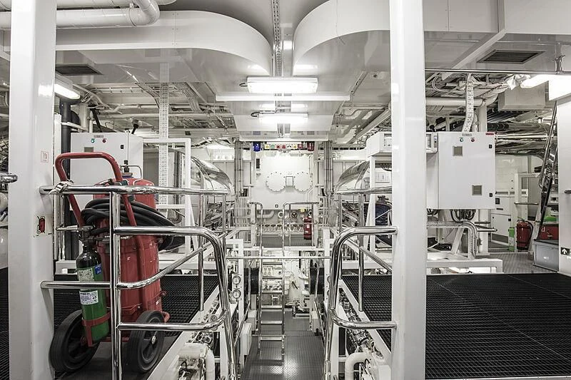 a factory with machinery aboard FIREBIRD Yacht for Charter